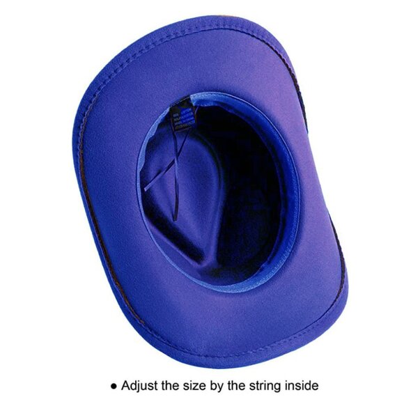 Blue Cowboy Hat Rhinestone Band Western Rodeo Country‎ Music Festival Party Cap - Picture 3 of 3